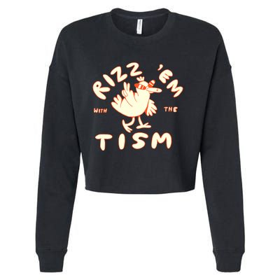 Rizz Em With The Tism Cropped Pullover Crew