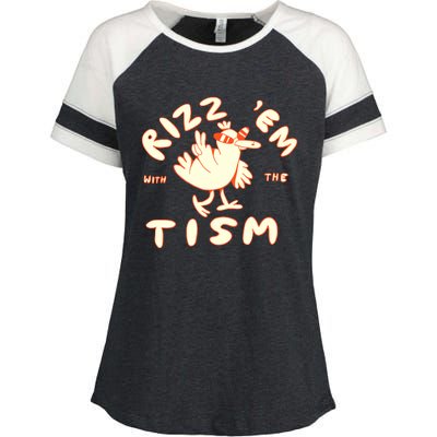 Rizz Em With The Tism Enza Ladies Jersey Colorblock Tee