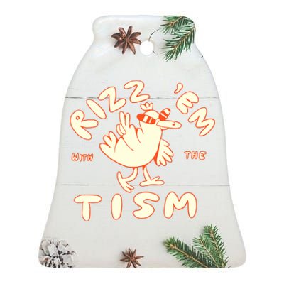 Rizz Em With The Tism Ceramic Bell Ornament