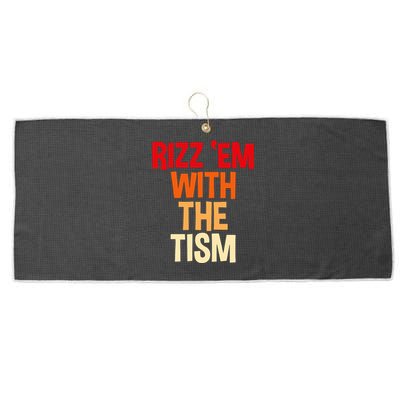 Rizz Em With The Tism Large Microfiber Waffle Golf Towel