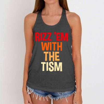 Rizz Em With The Tism Women's Knotted Racerback Tank