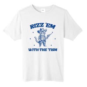 Rizz Em With The Tism Retro Cartoon Cowboy Cat Western Cute Tall Fusion ChromaSoft Performance T-Shirt