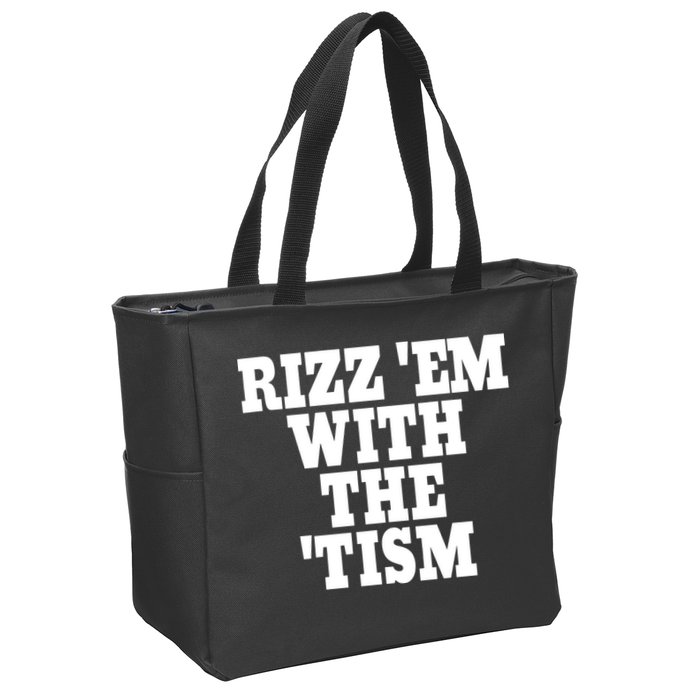 Rizz Em With The Tism Zip Tote Bag