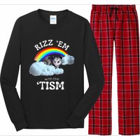 Rizz Em With The Tism Meme Autistic Opossum Long Sleeve Pajama Set