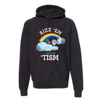 Rizz Em With The Tism Meme Autistic Opossum Premium Hoodie