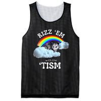 Rizz Em With The Tism Meme Autistic Opossum Mesh Reversible Basketball Jersey Tank