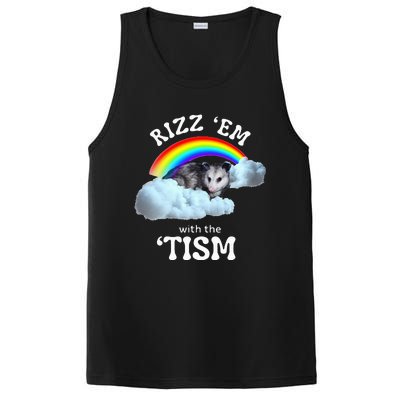 Rizz Em With The Tism Meme Autistic Opossum PosiCharge Competitor Tank