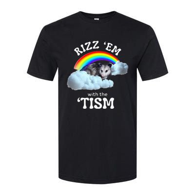 Rizz Em With The Tism Meme Autistic Opossum Softstyle CVC T-Shirt