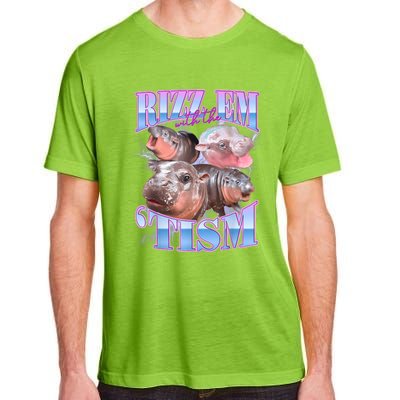 Rizz Em With The Tism Meme Moo Deng Adult ChromaSoft Performance T-Shirt