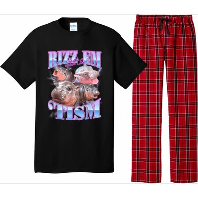 Rizz Em With The Tism Meme Moo Deng Pajama Set