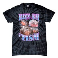 Rizz Em With The Tism Meme Moo Deng Tie-Dye T-Shirt