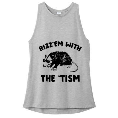 Rizz Em With The Tism Neurodivergent Autism Awareness Ladies PosiCharge Tri-Blend Wicking Tank