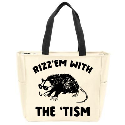 Rizz Em With The Tism Neurodivergent Autism Awareness Zip Tote Bag