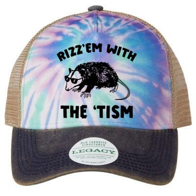 Rizz Em With The Tism Neurodivergent Autism Awareness Legacy Tie Dye Trucker Hat