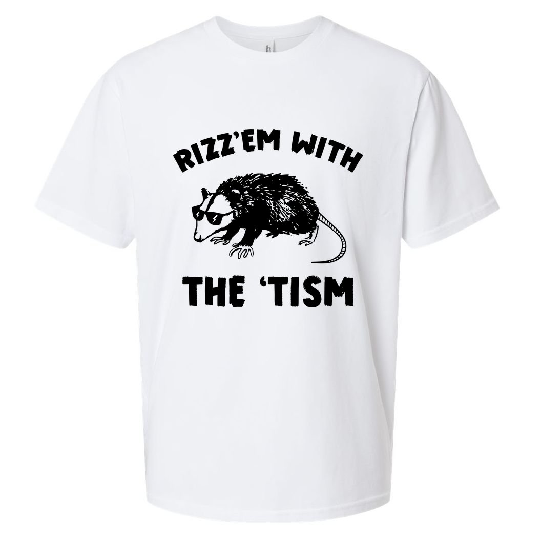 Rizz Em With The Tism Neurodivergent Autism Awareness Sueded Cloud Jersey T-Shirt