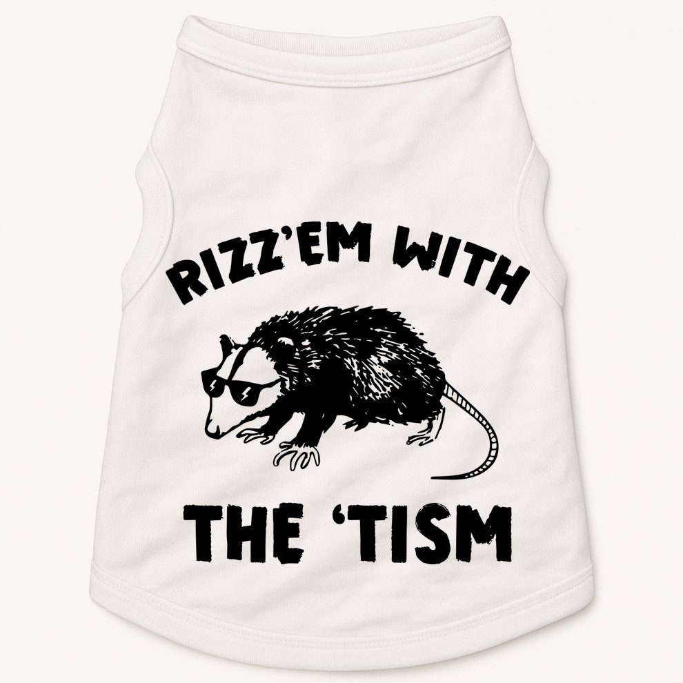 Rizz Em With The Tism Neurodivergent Autism Awareness Doggie Tank