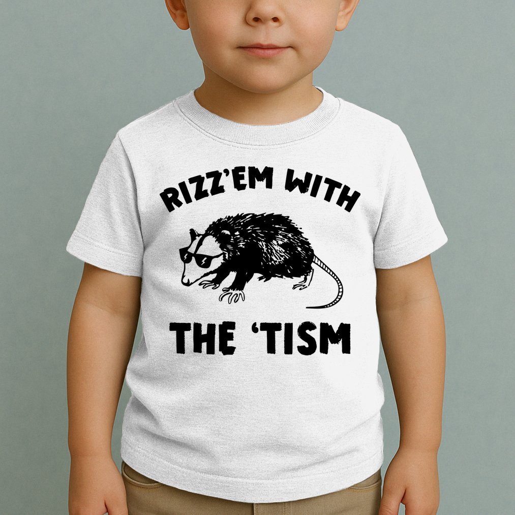 Rizz Em With The Tism Neurodivergent Autism Awareness Toddler T-Shirt