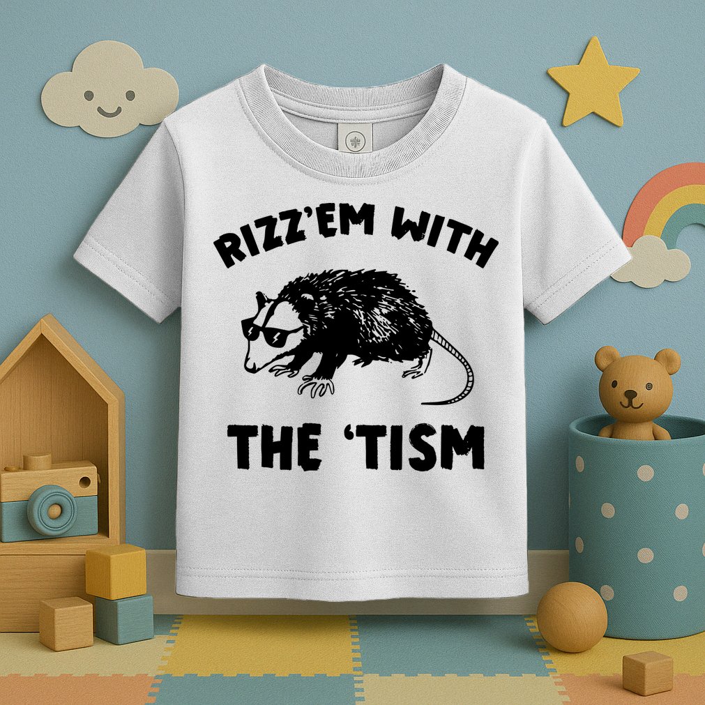 Rizz Em With The Tism Neurodivergent Autism Awareness Toddler T-Shirt