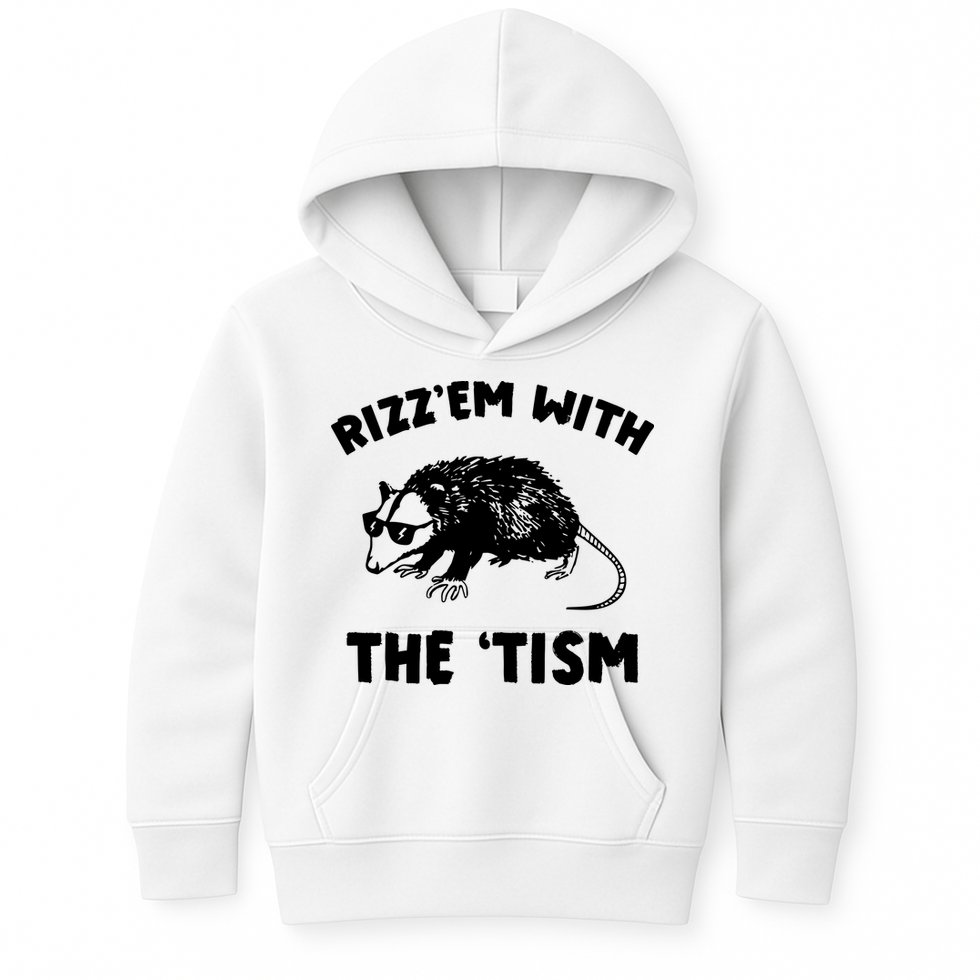 Rizz Em With The Tism Neurodivergent Autism Awareness Kids Hoodie