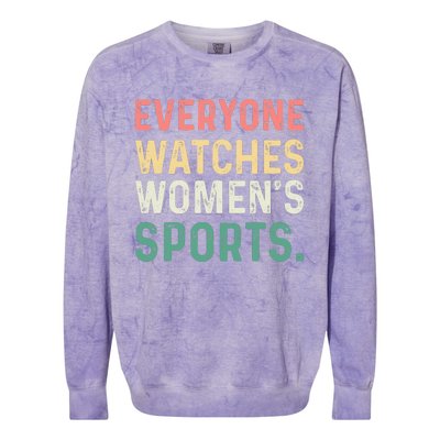 Retro Everyone Watches Womens Sports Colorblast Crewneck Sweatshirt