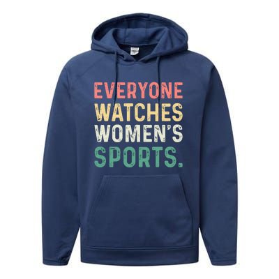 Retro Everyone Watches Womens Sports Performance Fleece Hoodie