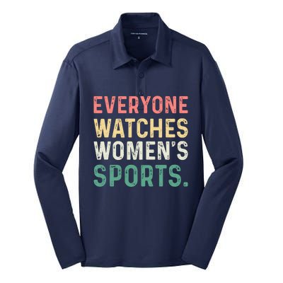 Retro Everyone Watches Womens Sports Silk Touch Performance Long Sleeve Polo