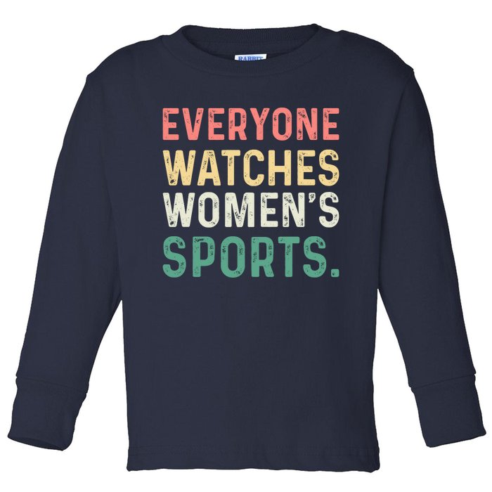 Retro Everyone Watches Womens Sports Toddler Long Sleeve Shirt