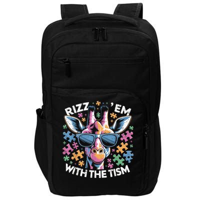 Rizz em with the tism Autistic Funny Autism Awareness Month Impact Tech Backpack