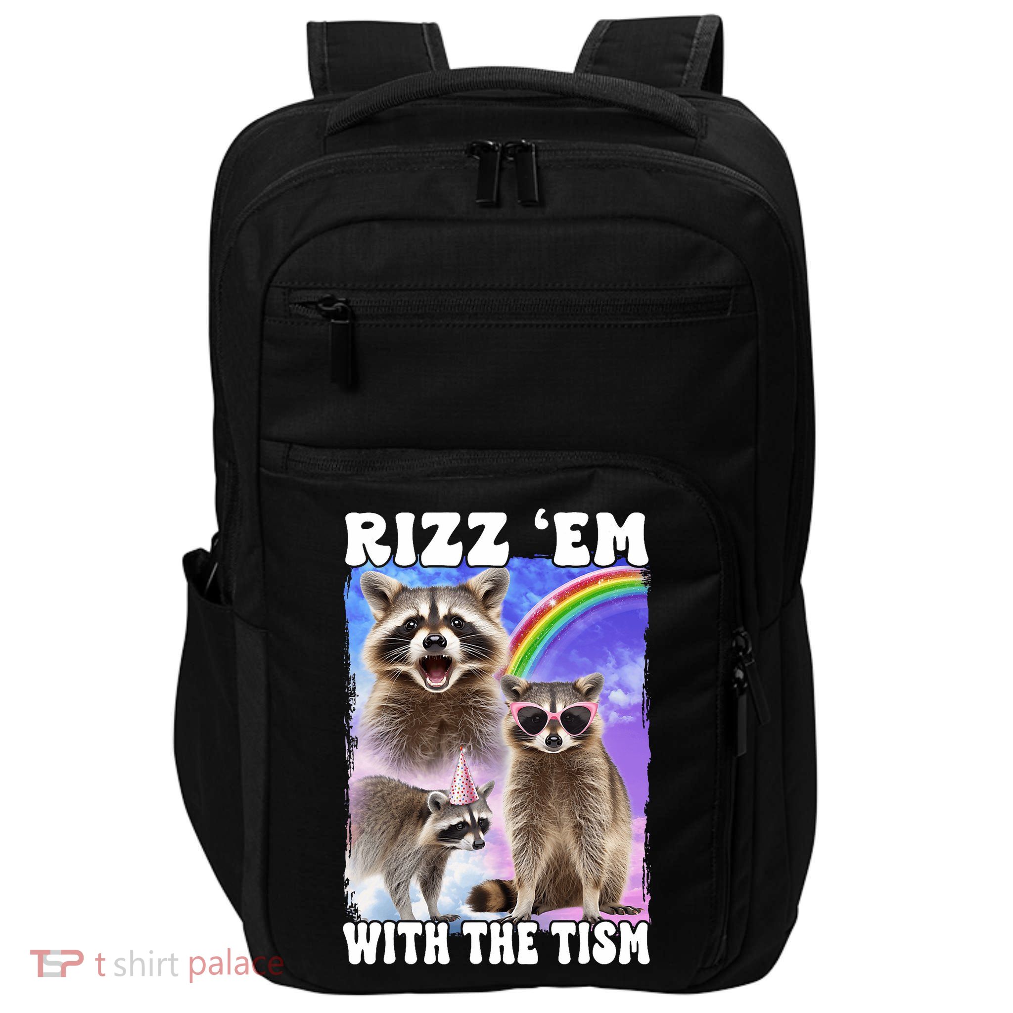 Rizz Em With The Tism Rizzler Ohio Rizz Impact Tech Backpack