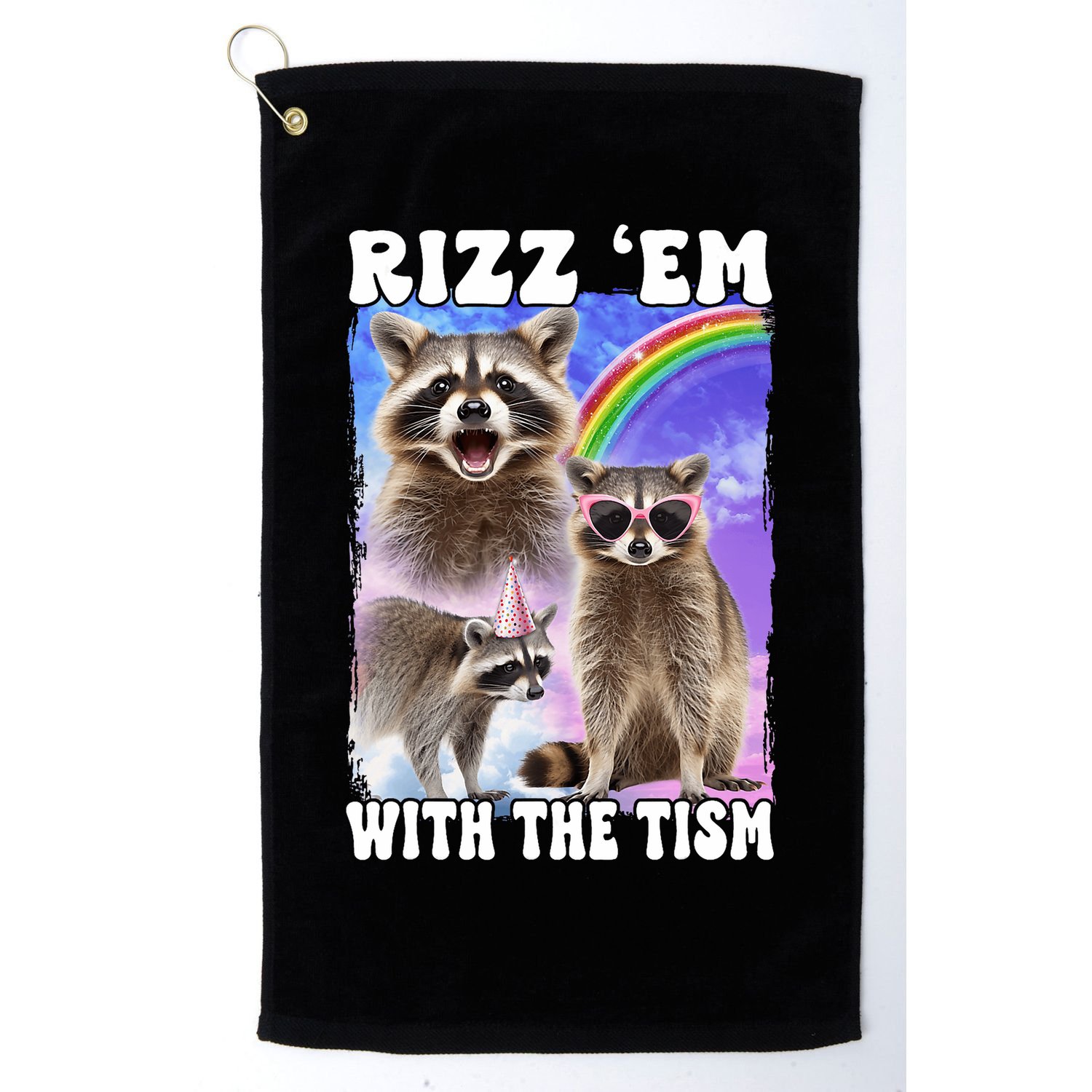 Rizz Em With The Tism Rizzler Ohio Rizz Golf Towel