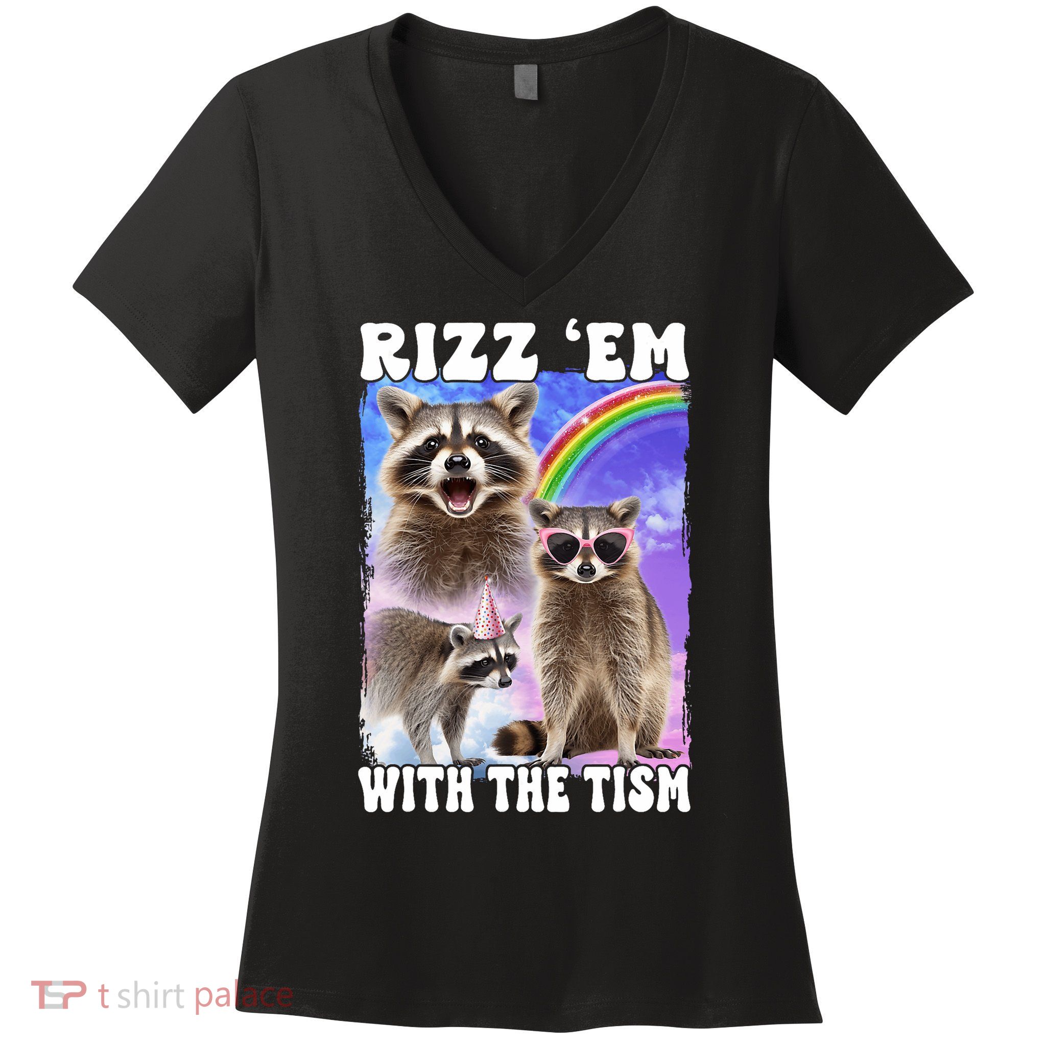Rizz Em With The Tism Rizzler Ohio Rizz Women's V-Neck T-Shirt