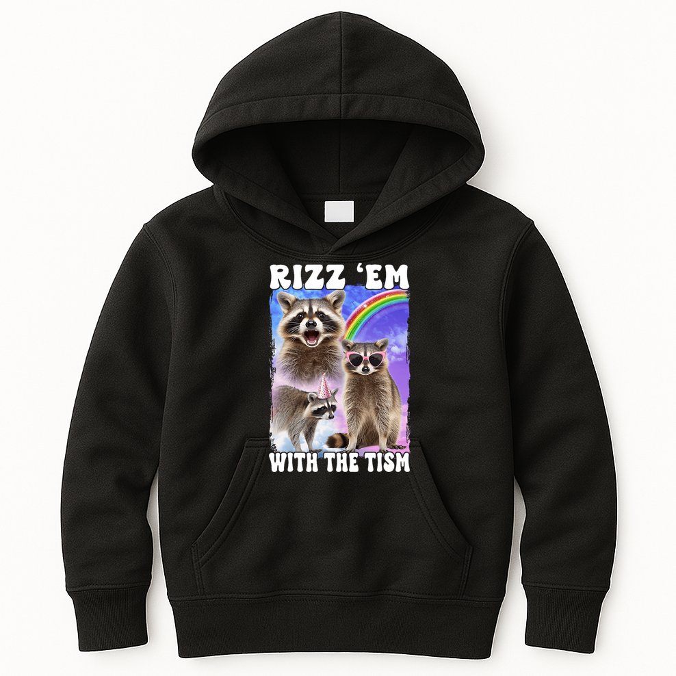 Rizz Em With The Tism Rizzler Ohio Rizz Kids Hoodie