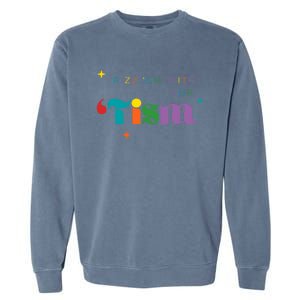 Rizz Em With The Tism Funny Autism Awareness Autistic Quote Cool Gift Garment-Dyed Sweatshirt