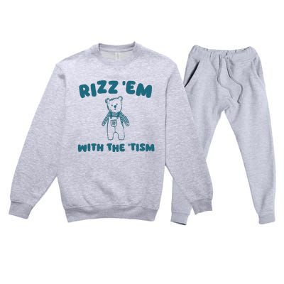 Rizz Em With The Tism Premium Crewneck Sweatsuit Set