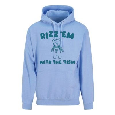 Rizz Em With The Tism Unisex Surf Hoodie