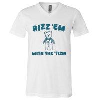 Rizz Em With The Tism V-Neck T-Shirt