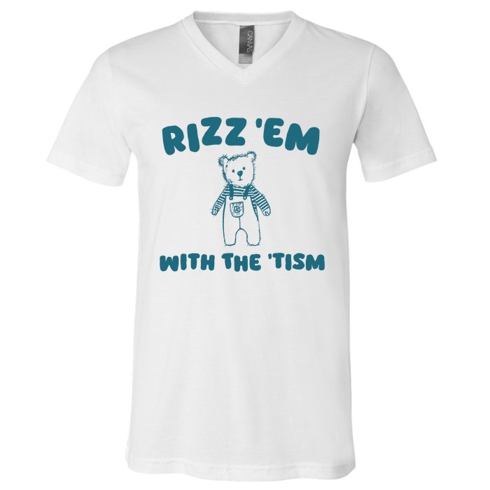 Rizz Em With The Tism V-Neck T-Shirt