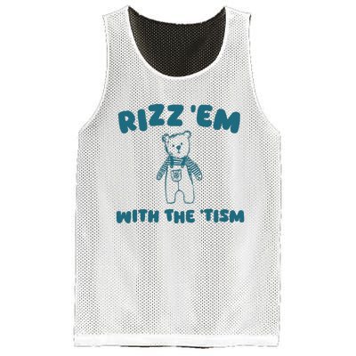 Rizz Em With The Tism Mesh Reversible Basketball Jersey Tank