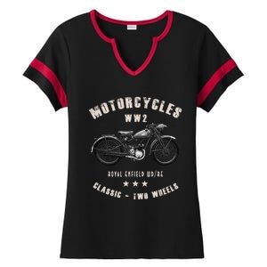 Royal Enfield Wdre Classic Motorcycle Ww2 Ladies Halftime Notch Neck Tee