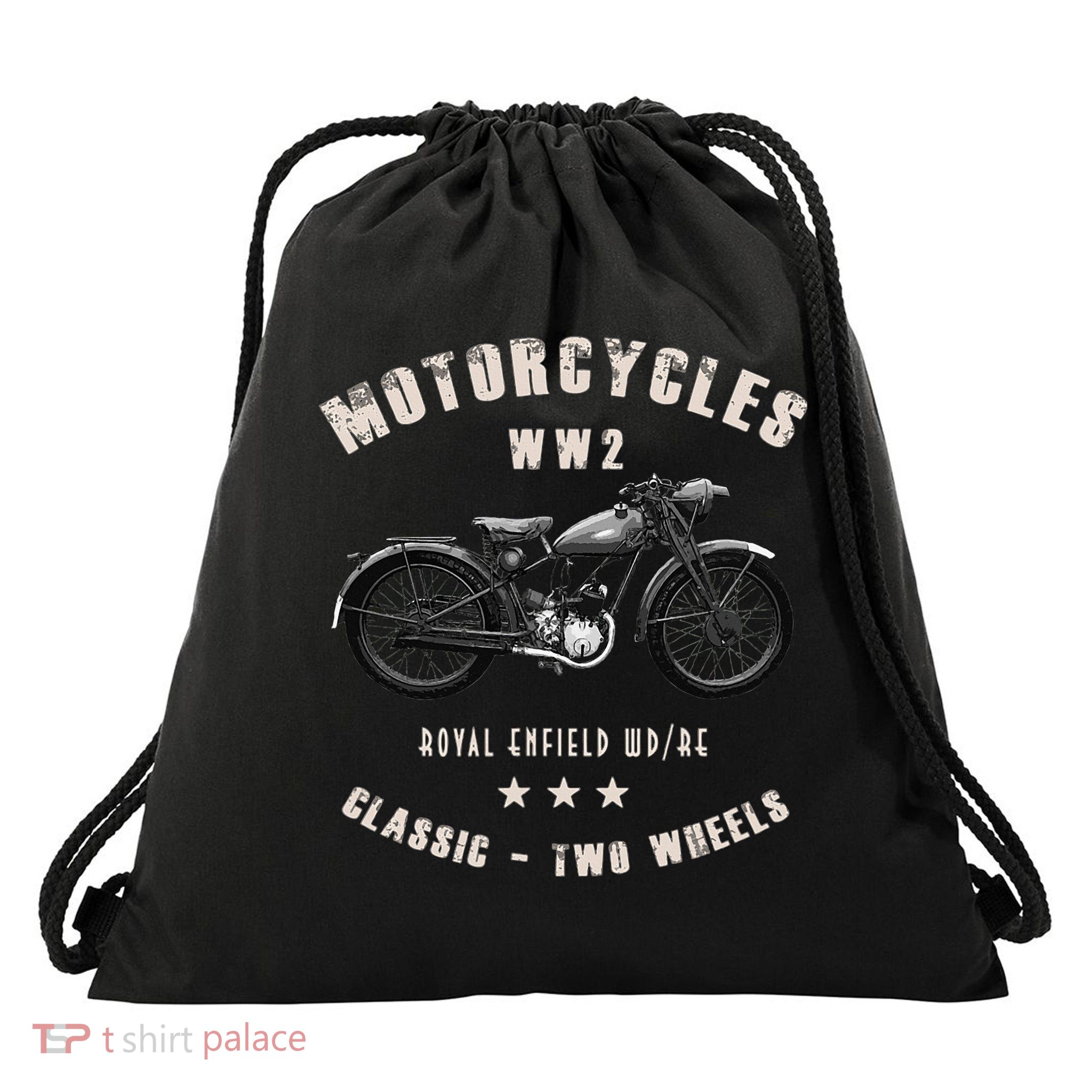 Royal Enfield Wdre Classic Motorcycle Ww2 Drawstring Bag