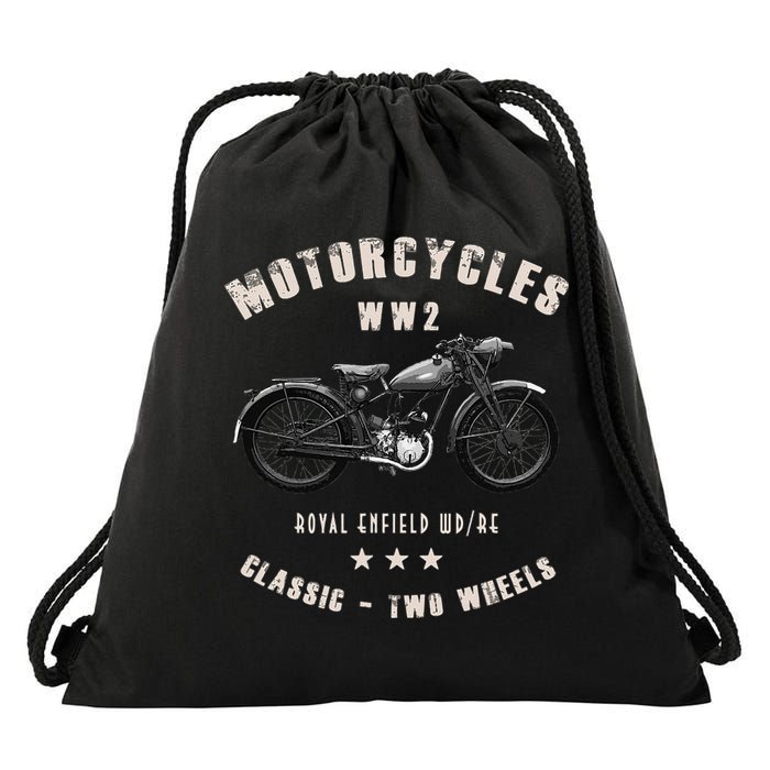Royal Enfield Wdre Classic Motorcycle Ww2 Drawstring Bag