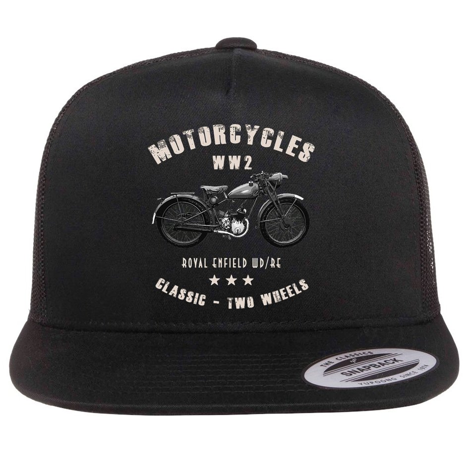 Royal Enfield Wdre Classic Motorcycle Ww2 Flat Bill Trucker Hat