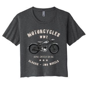 Royal Enfield Wdre Classic Motorcycle Ww2 Women's Crop Top Tee