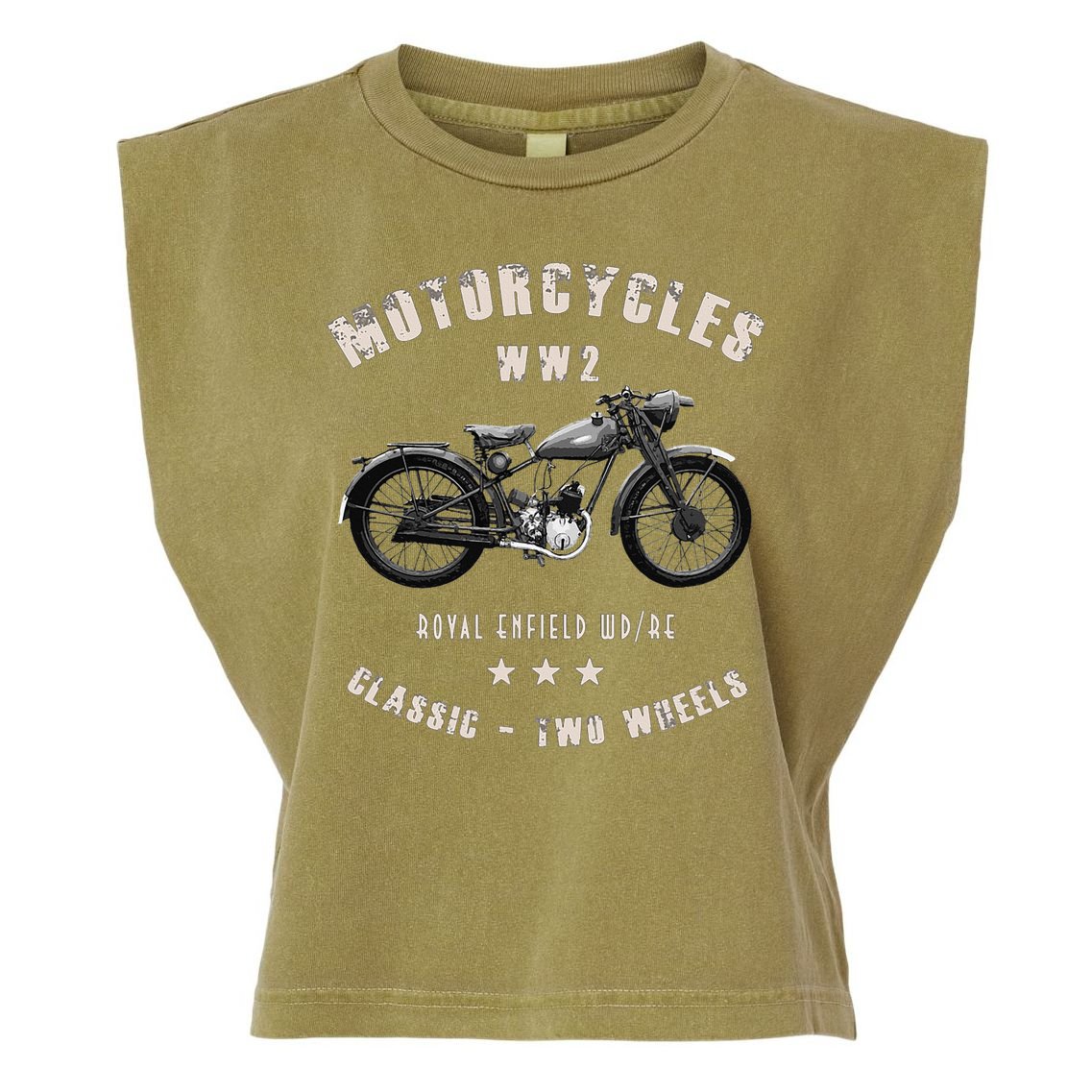 Royal Enfield Wdre Classic Motorcycle Ww2 Garment-Dyed Women's Muscle Tee