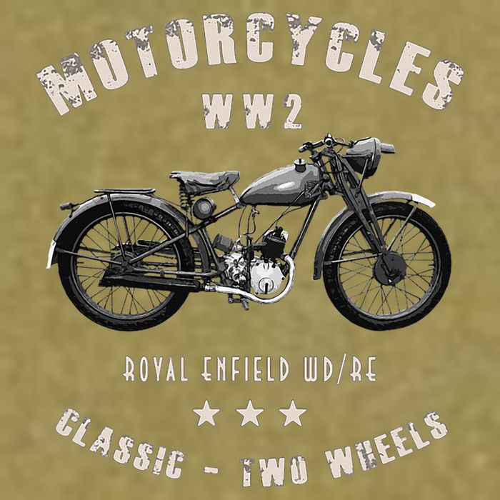 Royal Enfield Wdre Classic Motorcycle Ww2 Garment-Dyed Women's Muscle Tee