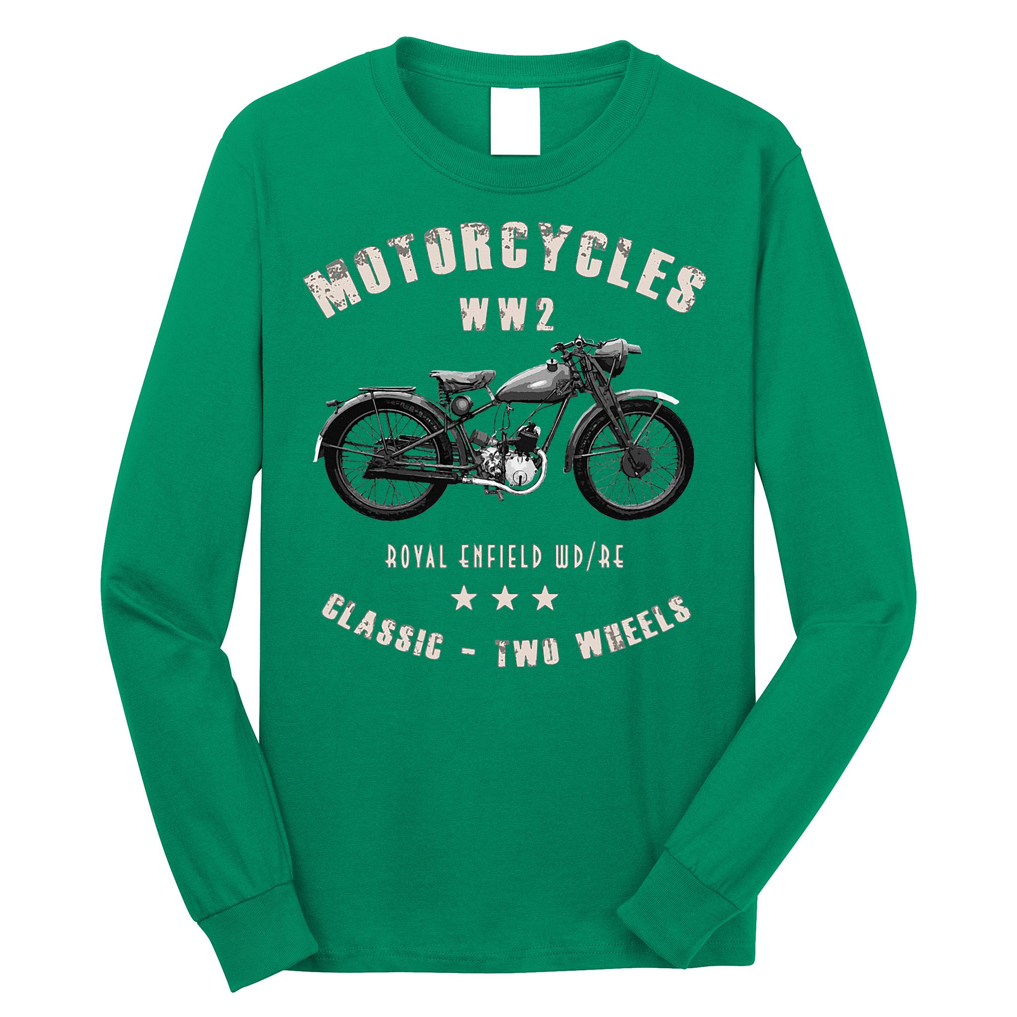 Royal Enfield Wdre Classic Motorcycle Ww2 Long Sleeve Shirt