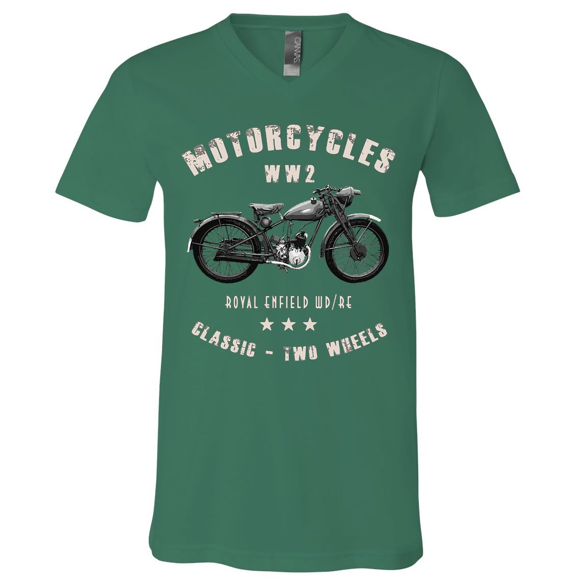 Royal Enfield Wdre Classic Motorcycle Ww2 V-Neck T-Shirt