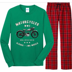 Royal Enfield Wdre Classic Motorcycle Ww2 Long Sleeve Pajama Set