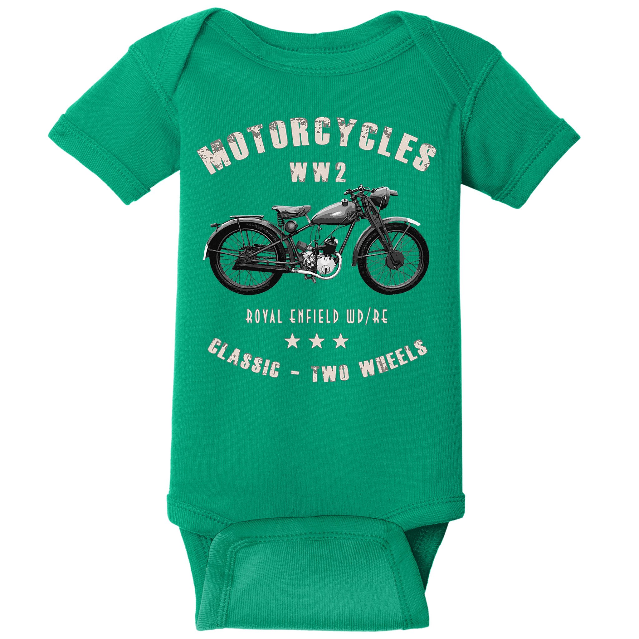 Royal Enfield Wdre Classic Motorcycle Ww2 Baby Bodysuit