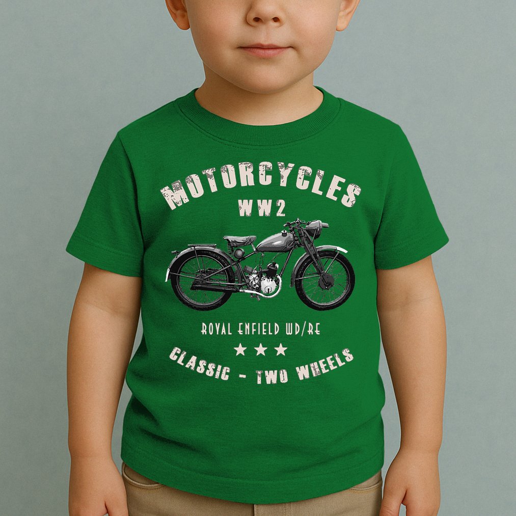 Royal Enfield Wdre Classic Motorcycle Ww2 Toddler T-Shirt